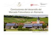 Conclusions of the market development of PV-energy in Germany (spanish)