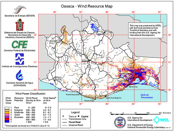 Oaxaca - Wind Resource Map